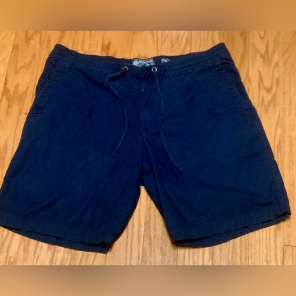 Men’s 36 Slim Fit Navy Blue AMERICAN RAG Snap Closure Zip Fly Drawstring Shorts - Picture 3 of 16